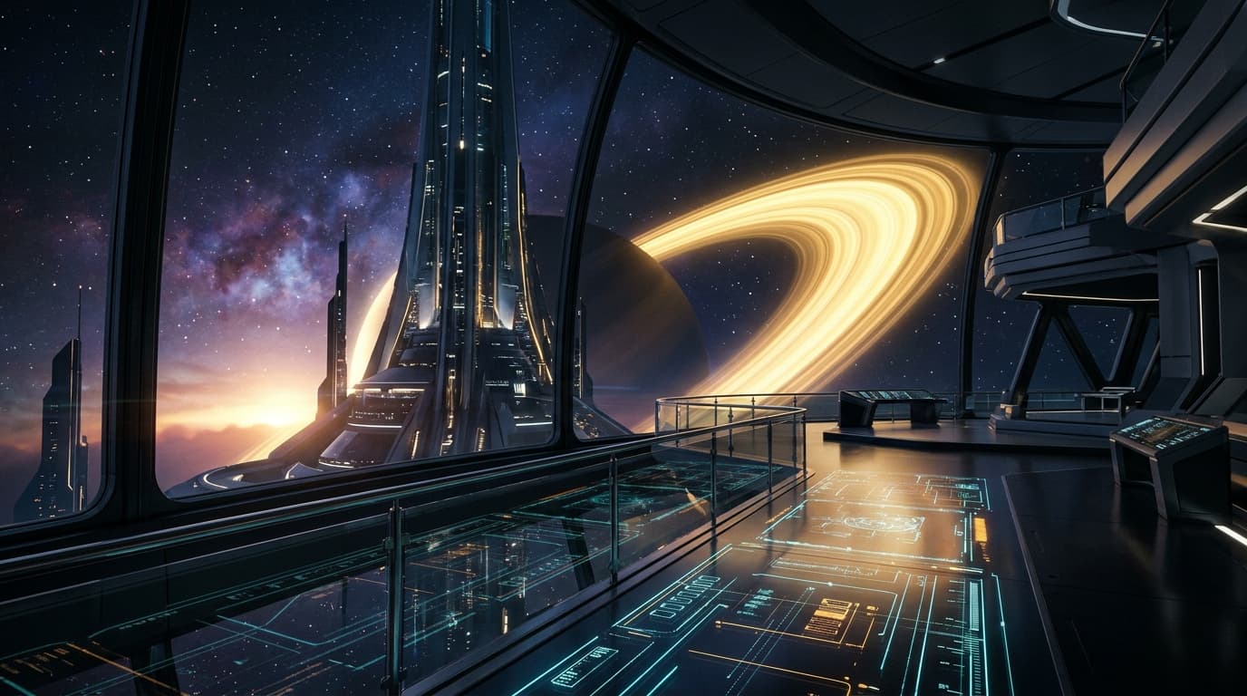 ENIGMA 2.0 Citadel Observation Deck overlooking Celestial City